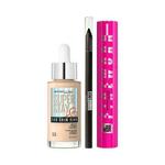 Maybelline Lash Sensational Firework Set maskara 10 ml Odtenek Black + puder 30 ml Odtenek 5.5 + svinčnik za oči 1,3 g Odtenek 900 Deep Onyx