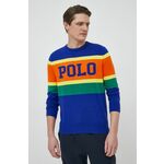 Bombažen pulover Polo Ralph Lauren moški - pisana. Pulover iz kolekcije Polo Ralph Lauren. Model z okroglim izrezom, izdelan iz tanke, elastične pletenine.