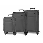 Jada Toys MOVOM Atlanta Grey, Sada luxusných textilných cestovných kufrov, 77cm/66cm/55cm, 5318423