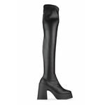 Elegantni škornji Altercore ženski, črna barva, - črna. Elegantni škornji iz kolekcije Altercore. Model izdelan iz ekološkega usnja.