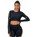 Nebbia Honey Bunny Crop Top Long Sleeve Črna S Fitnes majica