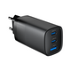 Gembird Polnilec 1x USB QC3.0, 2X USB-C PD 65W GaN črn