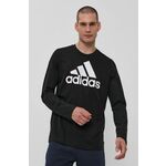 Longsleeve adidas moški, črna barva - črna. Longsleeve iz kolekcije adidas. Model izdelan iz tanke, elastične pletenine.