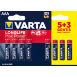 Varta baterije Longlife Max Power 5+3 AAA 4703101428, 5+3 kosov