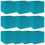 Greatstore Škatle za shranjevanje x 10 baby modre 32x32x32 cm blago