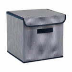 Modra tekstilna škatla za shranjevanje s pokrovom 30x30x30 cm – Mioli Decor