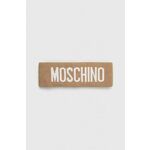 Volnen pas Moschino rjava barva - rjava. Trak iz kolekcije Moschino. Model izdelan iz vzorčaste tkanine.