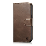 iCARER oil wax wallet case 2v1 cover iphone 14 pro anti-rfid leather flip case brown (wmi14220722-bn)