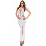 Amiatex Ženska obleka 74485, bela, UNIVERZáLNí