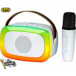 Trevi XR8A01 prenosni KARAOKE zvočnik, Bluetooth, USB/microSD/AUX, mikrofon, bel (Cloud White)