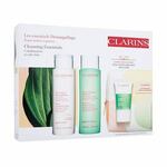 Clarins Cleansing Essentials darilni set čistilno mleko Velvet Cleansing Milk 200 ml + tonik za obraz Purifying Toning Lotion 200 ml + piling Purifying Gel Scrub 15 ml + kozmetična torbica za ženske