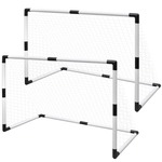 vidaXL Otroški Mini Gol za Nogomet z Mrežo 2 kosa 91,5 x 48 x 61 cm