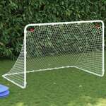 vidaXL Nogometni gol bel 122x81x81 cm jeklo