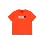 Otroška bombažna kratka majica Tommy Hilfiger oranžna barva - oranžna. Otroški kratka majica iz kolekcije Tommy Hilfiger. Model izdelan iz pletenine s potiskom.