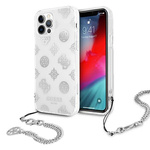 Guess GUHCP12LKSPESI iPhone 12 Pro Max 6,7" srebrn/srebrn trdi ovitek Peony Chain Collection