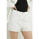 Bombažne kratke hlače IRO bela barva - bela. Kratke hlače iz kolekcije IRO, izdelane iz enobarvnega materiala. Model iz izjemno udobne bombažne tkanine.