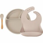 Minikoioi BLW II silikonski set za hranjenje, Bubble Beige