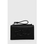 Denarnica Karl Lagerfeld ženska, črna barva, 245W3237 - črna. Mala denarnica iz kolekcije Karl Lagerfeld. Model izdelan iz ekološkega usnja.