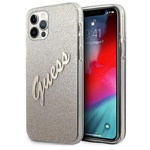 Guess GUHCP12MPCUGLSGO iPhone 12/12 Pro 6,1" zlati trdi ovitek Glitter Gradient Script