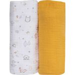 BUBABA Muslin plenice 2pcs rumene