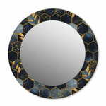 tulup.si Okroglo ogledalo s potiskanim okvirjem Šesterokotni marmor fi 90 cm