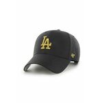 Kapa iz mešanice volne 47brand MLB Los Angeles Dodgers črna barva - črna. Kapa s šiltom vrste baseball iz kolekcije 47brand. Model izdelan iz materiala z volno.