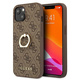 Guess GUHCP13S4GMRBR iPhone 13 mini 5,4" rjav/brown trdi ovitek 4G s stojalom za obroč