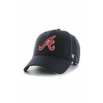 Kapa iz mešanice volne 47brand MLB Atlanta Braves mornarsko modra barva - mornarsko modra. Kapa s šiltom vrste baseball iz kolekcije 47brand. Model izdelan iz materiala z nalepko.