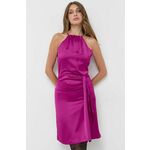 Obleka Pinko vijolična barva - vijolična. Obleka iz kolekcije Pinko. Model izdelan iz enobarvne tkanine. Model iz tanke, padajoče tkanine.