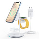 Choetech t585-f induktivna polnilna postaja 3v1 iphone 12/13, airpods pro, apple watch bela