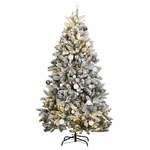 vidaXL Umetna novoletna jelka 300 LED diod in komplet bučk 300 cm