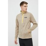 Športni pulover Columbia Sweater Weather bež barva - bež. Športni pulover iz kolekcije Columbia. Model z zapenjanjem na zadrgo, izdelan iz tkanina z brušeno notranjostjo.