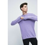 Bombažen pulover Medicine moški, vijolična barva - vijolična. Pulover iz kolekcije Medicine. Model z okroglim izrezom, izdelan iz enobarvne pletenine.