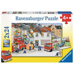 Ravensburger sestavljanka Z gasilci, 2x24d