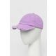 Bombažna bejzbolska kapa Guess vijolična barva - vijolična. Kapa s šiltom vrste baseball iz kolekcije Guess. Model izdelan iz tkanine z nalepko. Bombažen, udoben material.