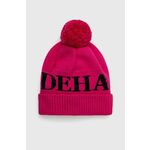 Kapa Deha roza barva, - roza. Kapa iz kolekcije Deha. Model izdelan iz vzorčaste pletenine.