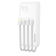 DUDAO K6Pro Power Bank 10000mAh 2x USB + kabel USB / USB-C / Lightning / Micro USB, belo