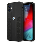 Bmw etui bmhcp12srsppk iphone 12 mini 5,4; črno/črno trdo ohišje leather curve perforate