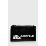 Denarnica Karl Lagerfeld Jeans črna barva - črna. Mala denarnica iz kolekcije Karl Lagerfeld Jeans. Model izdelan iz ekološkega usnja.