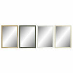 slomart stensko ogledalo dkd home decor 56 x 2 x 76 cm kristal naraven siva rjava bela polistiren (4 kosi)