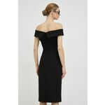 Obleka Ivy Oak črna barva - črna. Obleka iz kolekcije Ivy Oak. Oprijet model izdelan iz enobarvne tkanine.