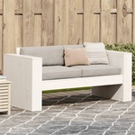 vidaXL Vrtni kavč dvosed bel 134x60x62 cm trdna borovina