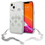 Guess GUHCP13SKSPESI iPhone 13 mini 5,4" srebrn/srebrn trdi ovitek Peony Chain Collection