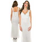 Amiatex Ženska obleka 72919, bela, L