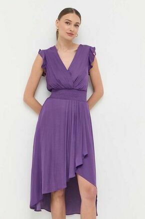 Obleka Morgan vijolična barva - vijolična. Lahkotna obleka iz kolekcije Morgan. Model izdelan iz enobarvne tkanine. Poliester zagotavlja večjo odpornost na gubanje.