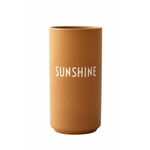 Gorčično rumena porcelanasta vaza Design Letters Sunshine, višina 11 cm