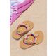 Otroški sandali Roxy bež barva - bež. Otroški sandali iz kolekcije Roxy. Model izdelan iz kombinacije tekstilnega materiala in ekološkega usnja.