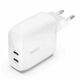 Belkin Dvojni 60W USB-C Power Delivery PPS stenski polnilec, bel