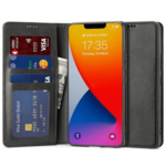 Havana Wallet ovitek za iPhone 14 6.1, preklopni, usnjen, črn