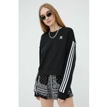 Bombažna mikica adidas Originals Adicolor ženska, črna barva, - črna. Mikica iz kolekcije adidas Originals. Model izdelan iz elastične pletenine.